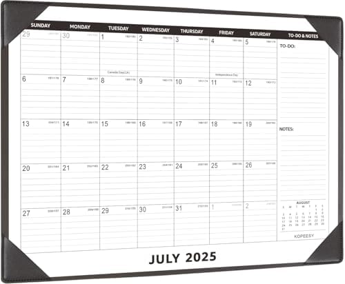 Large Desk Calendar 2025-2026 with Desktop Mat, KOPEESY 22