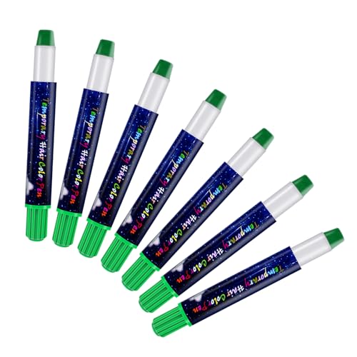 Tiza de Pelo temporales,Tiza para Cabello para de fiestas de niños,7 piezas Verde