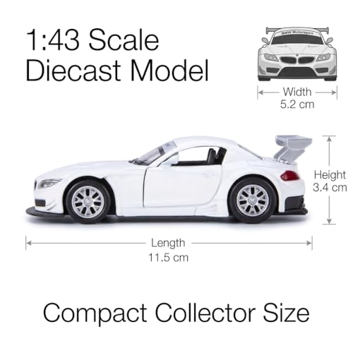 Image of MSZ Official Licensed BMW Z4 GT3 Diecast Model Car (11 CM) | 1:43 Scale Metal Toy with Opening Doors | Premium Collectible Replica for Display & Gift| BMW Car Toy Gift