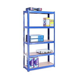 G-Rack Shelves for Kitchen Storage - Garage Shelving Unit - 5 Tier Metal Racking Industrial Shelf - Heavy Duty Utility Room Storage Solutions - Adjustable and Freestanding Rack - 150x75x30 cm