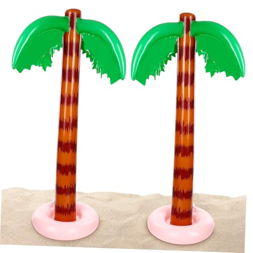 HOUDERCO 2個 インフレータブル椰子木 用プール遊具 軽量耐久製 夏のビーチパーティーと屋外ゲームに
