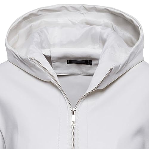 Chaqueta Bomber de Cuero con Capucha para Hombre miniatura 4