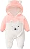Fairy Baby Newborn Baby Snowsuit Bear Onesie Romper Winter Warm Coat Infant Fleece Footie Jumpsuit for Girls Boys 0-18M