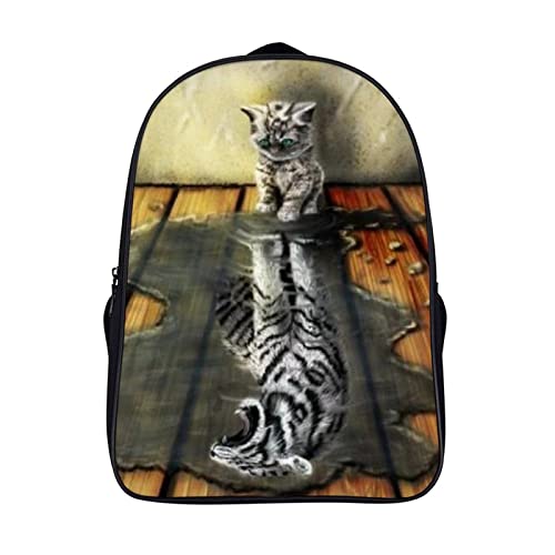 Sac d'école étanche et ultra-léger avec motif chat mignon grand sac à dos mode pour adolescents