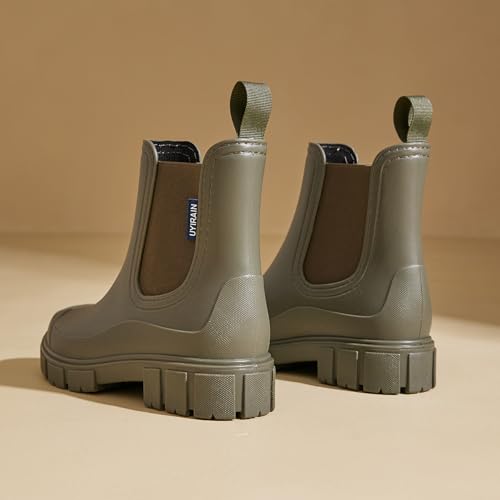 Image of WOWSTICK Women's Ankle Rain Boots Waterproof Lightweight Slip Resistant Fashion Garden Booties