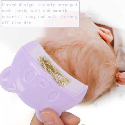 Miniatura 7 de Cepillo De Ducha De Bebé,Cepillo Costra Láctea Bebe,Juego De Cepillo Y Peine Para Bebé,Cepillo De Baño Para Bebés,Cepillo Y Peine Para La Costra Láctea,Cepillo De Silicona Para Baño Del Bebé,Púrpura
