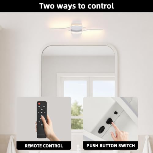 Image of Battery Operated Wall Sconces Set of Two, White 23.6 inch 3 Color LED dimmable Wireless Wall Sconce with Remote Control, USB Rechargeable Wall Lights for Living Room Bedroom Hallway Background