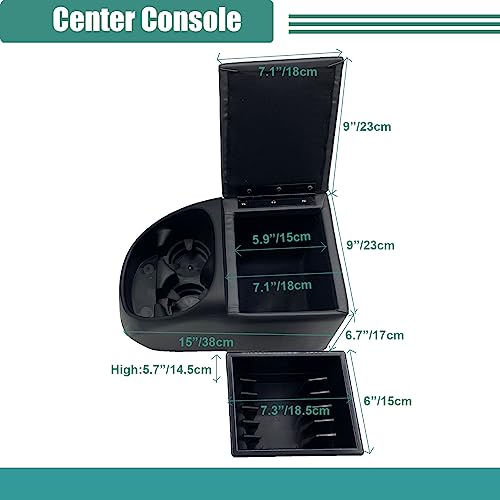 Moosun Universal Truck Seat/Bench Contractor Center Console Business Organizer And Storage With Cup Holders And Padded Top Lid For Armrest #TOP2