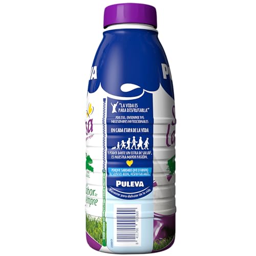 Puleva - Leche Puleva Sin Lactosa Semidesnatada 1 % M.G., Fácil de Digerir, Rico en Calcio y Vitaminas A, D y E, Ideal para Intolerantes a la Lactosa, Pack 6 x 1 L