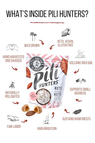 Pili Hunters Himalayan Salt Pili Nuts - 1 pound Bag - Healthy Snacks - Keto Friendly Pili Nuts - As Seen on TV
