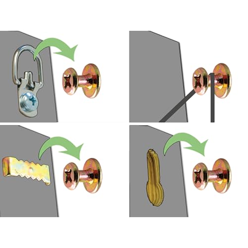 Image of Studio Decor Double Headed Wall Screws - Bear Claw Picture Hanger Fits Cutouts, D Rings, and Sawtooth Hangers - 6 Pieces