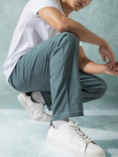 Image of DAMENSCH Relaxed Fit Premium Cotton Casual Style, Dual Pockets, Ultra light, Breathable, Anti-Bacterial, Stretchable, Soft Comfortable, Lounge Pyjamas For Men