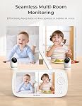 Dr.Care NovaView Moniteur vidéo de bébé - 5" 1080P Affichage de l'écran divisé, 5000mAh Batterie, vision nocturne claire, temps réel/VOX, 2X/4X Zoom, 1000ft Portée, 2-Way Audio, Pan & Tilt, non. WiFi Caméra bébé
