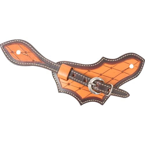 Martin Saddlery Quilted Tooled Oak Leaf Spur Straps with Dyed Edges N/A N/A