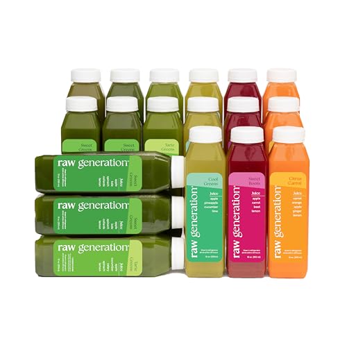Raw Generation Skinny Juice Cleanse, 3-Day, 18 Cold-Pressed Juice Bottles | Clean…