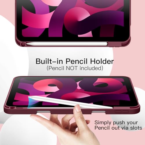 Image of JETech Cover Case for iPad Air 11-Inch M4 /M3 /M2 (2026 /2025 /2024), iPad Air 5 /4 (2022 /2020 5th /4th Generation 10.9-Inch) with Pencil Holder, Slim Tablet Cover with Soft TPU Back (Wine)