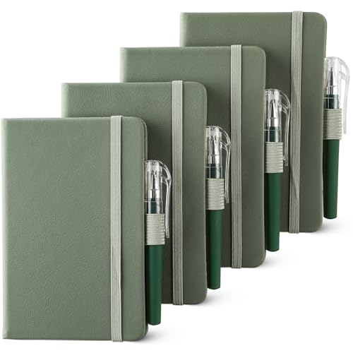 Carnets de poche en cuir rigide NETANY l'élégance du format A6 vert de 416 pages
