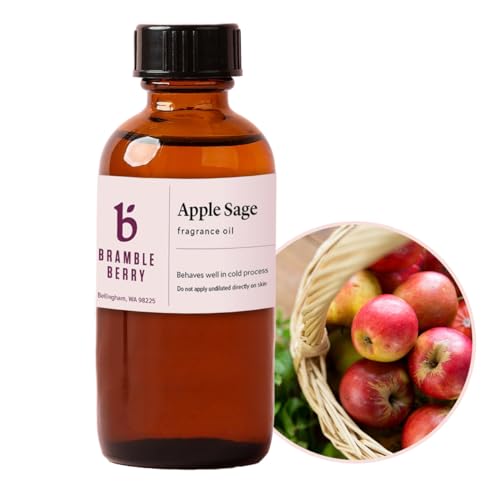 Image of Bramble Berry Apple Sage Fragrance Oil 2 oz | Crisp Fruity Herbal Scent for Soap Making, Candles, Bath Bombs, Lotion & Body Care | Skin Safe, Vegan, Paraben & Phthalate Free, DIY Craft Essential