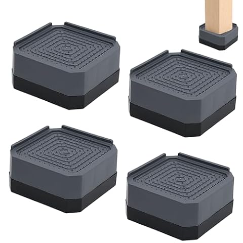 SNSYGN 4 sztuki podwyższenia mebli, podkładki pod meble o wysokości 4 cm, podnośniki wysokości mebli, podwyższenie stołu, podwyższenie sofy, podwyższenie stołu do książek (czarny/kwadrat)