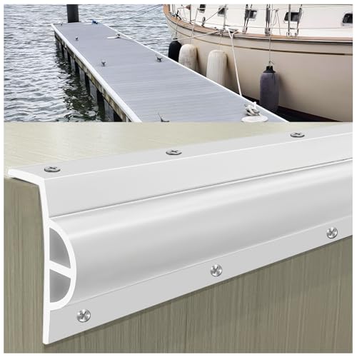 MIYOLO 5 Pack Dock Edging Side Gard 10 Feet Dock Guard with Heavy Wall Sections for Greater Protection Commercial Grade Double Molded Material (White)