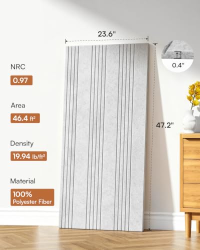 Image of SODOCT 6 Pack Large Acoustic Panels, 47.2 inch X 23.6 inch X 0.4 inch Sound Proof Panels for Walls, Decorative Wall Panels for Home Studio & Office, Gray