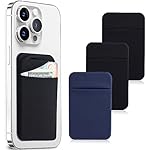 3Pack-Cell-Phone-Card-Holder-Pocket-for-Back-of-PhoneStretchy-Lycra-Stick-on-Wallet-Credit-Card-ID-Case-Pouch-Sleeve-3M-Adhesive-Sticker-with-Flap-for-iPhone-Samsung-Galaxy-2Black1Navy-Blue