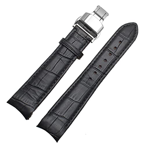 Bracelet montre cuir véritable 22mm noir marron galbé compatible Citizen 05A 01A