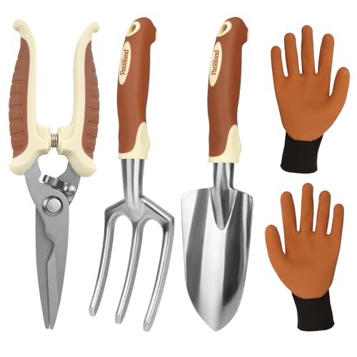 Garden Tool Set with Trowel, Fork, Gloves & Shears