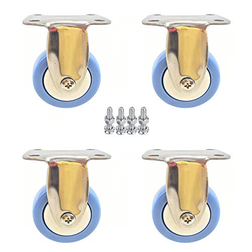 ZhaoBF Ruedas 50mm Ruedas Giratorias De Goma con Tornillo,Ruedas para Muebles Carretillas Carga De 150 KG con Freno/sin Freno 4 Piezas Cover