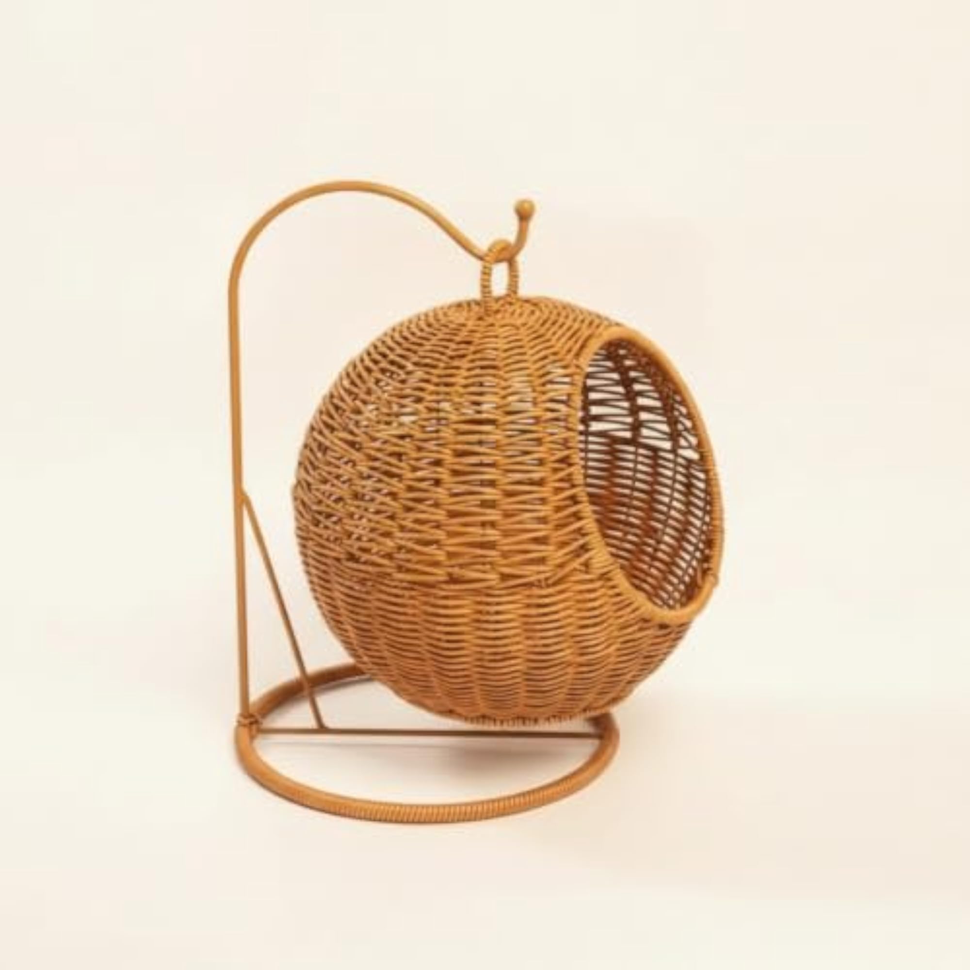 Hand-Woven Hanging Basket with Stand