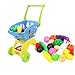 Produktbild ruiting Kinder Shopping Trolleys Toy Einkaufswagen für Kinder Lebensmittelwagen mit Pretend Lebensmittel Zubehör Früh Eudcational Spielzeug für Kinder Jungen und Mädchen 24X Blau