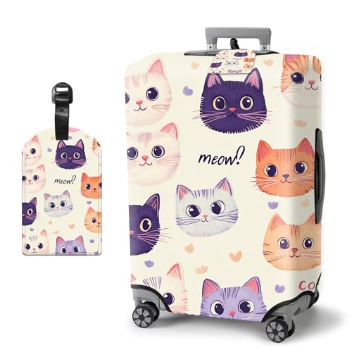 HJCYXJLK �ו��J�o�[�A�X�[�c�P�[�X�^�O�t���g���x���X�[�c�P�[�X�J�o�[�A�@���������݉ו��v���e�N�^�[ ��ו��X���[�u �L�k�� ���h�~ �B���t�@�X�i�[�t�� - 3, ���킢���L�̃C���X�g�B, XL (Fit 29-32 Inch Suitcase), 