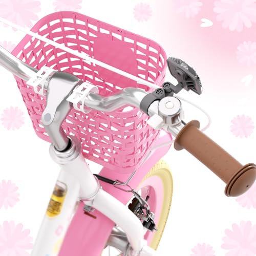 Image of Glaf Toddler Girls Bike for Age 2-9 Years 12 14 16 20 Inch Kids Bike | Girls Bicycle,Toddler Bike,Doll Seat, Basket, Adjustable Seat, Bell,