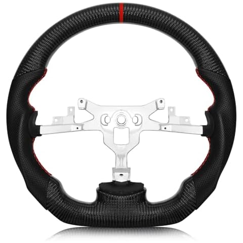 VOONKE Real Carbon Fiber Steering Wheel For Chevrolet Corvette C6 2006-2011 ZR1 Z06 D-shaped Nappa Perforated Leather Flat-bottom Steering Wheel For Chevrolet C6 Cover