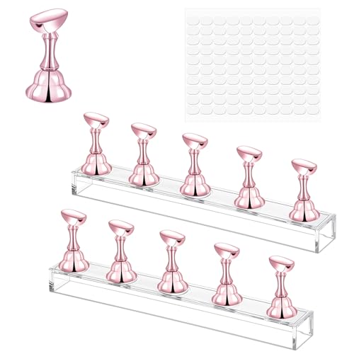 Nail Stands acrílico soporte para uñas 2 sets miniatura 1