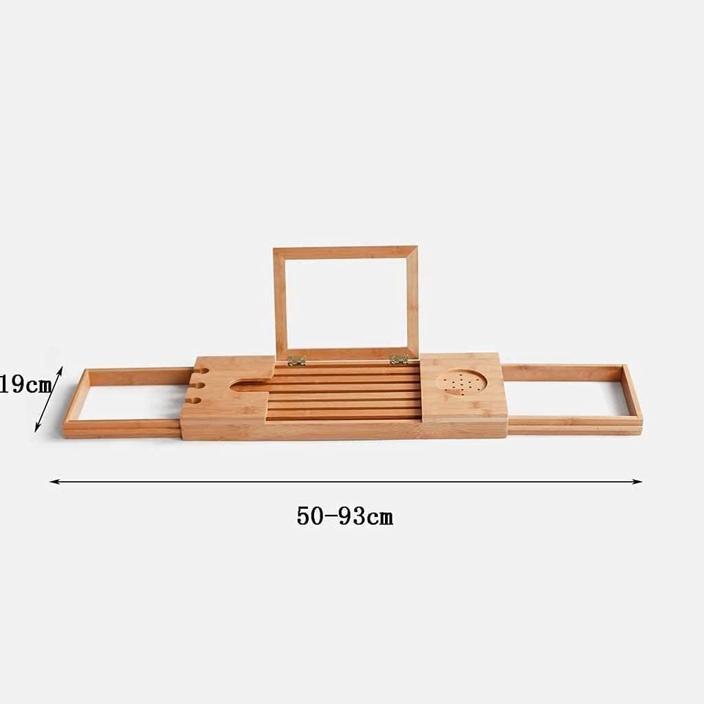 Bathtub Tray, Bath Trays Bathtub Rack Caddy Wood Wood Shelf Shower Book Table Tray Expandable Holder Foldable Bathtub Cover Bathroom Trays