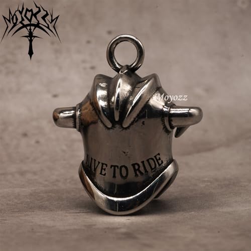 Image of Motorcycle Biker Roman Gladiator Warrior Spartan Helmet Guardian Bell Luck Gremlin Ride Bell Hanger or Lucky KeyChain