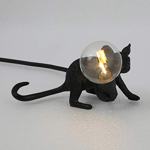 ECOSWAY Table Lamp,Mouse Shape Creative Desk Lamp,Resin Desk Light Bedside Lamp Light Home Room Decor Modern Resin Mouse Lamp Table Lights Gift Decoration