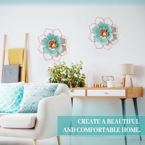 Tandefio CLO-TANDEFIO-0653 3 Pcs 9.5 Inches Metal Flower Wall Decor Floral Wall Decoration thumb #4
