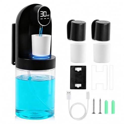 Image of Mouthwash Dispenser for Bathroom, Automatic Mouthwash Dispenser, 20.29 oz Touchless Electric Wall Mounted Mouth Wash Dispenser, 4 Modes with 4 Magnetic Cups for Kids & Adults,Bathroom Accessories Set