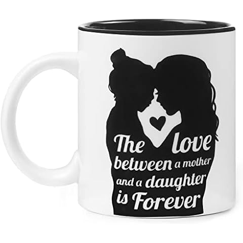 Titanape Mum Gifts Coffee Mug - "The Love Between A Mother and A Daughter is Forever "- 330ml Funny Ceramic Coffee Cup Mummy Mother Presents, Mothers Day Birthday Christmas Gifts for Mum from Daughter Cover