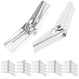 jojofuny 24 Stück Federbelastete Flügelmuttern mit Spreizdübeln aus Kohlenstoffstahl Hohlwandanker für Gipskarton und Betonfertigteile Stabiler Orchideenclip für Wand und Deckenmontage