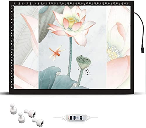 Almohadilla De Luz Para Pintura De Diamantes, Tablero De Luz Grande Para Dibujar, Caja De Luz De Rastreo Artesanal Ajustable Ultrafina De 0,8 Cm Para Dibujo De Tatuajes,Bocetos, Animación,Negro,A3 Cover