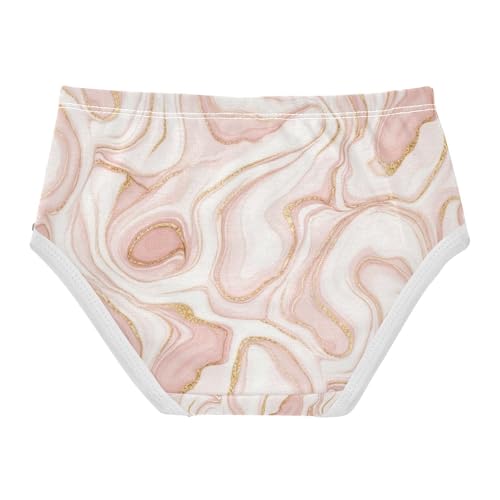 Toddler Briefs, Marble Swirls Gold Girls Cotton Underwear, 2T–8 Years2