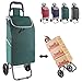 JHYFT Carrello della Spesa Carrello della Spesa Portatile, Carrello della Spesa su Ruote Compatto Pieghevole con Borsa Rimovibile, Borsa della Spesa Extra Large Resistente all'Acqua (Verde) (Verde
