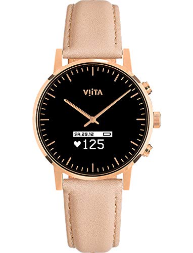 Preisvergleich Produktbild Viita Watch Hybrid HRV Classic mit Leder-Armband, rosé / rosé