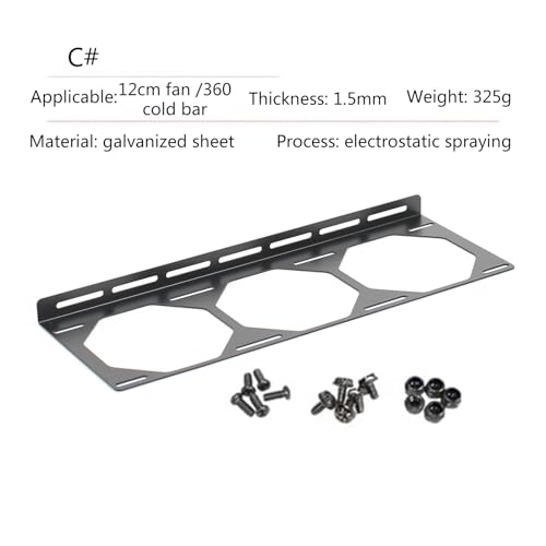 Soporte para ventilador de PC 120/240/360mm acero galvanizado miniatura 5