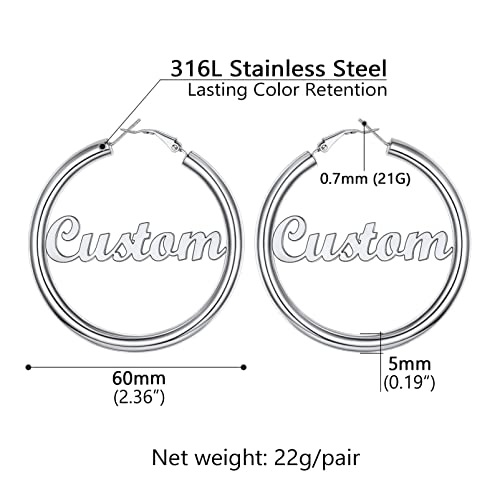Image of Stainless Steel Chunky Hoop Earrings For Women, Minimalist and Chic, Black /Gold Plated, Round Hoops Earrings Hypoallergenic, Size: 30mm /40mm /60mm /80mm, Come with Box