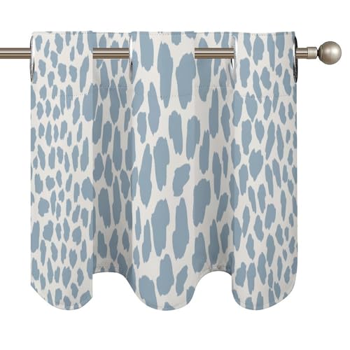 Cenefas de leopardo azul marino de 52" para decorar tu ventana de cafetería o baño 5
