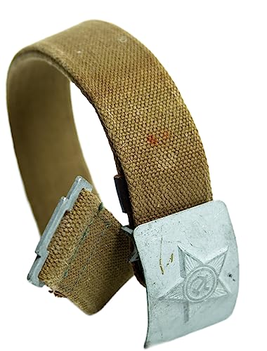 Vintage Military Belt for Men - WW2 & Soviet - Russian Field Belt in Green Canvas